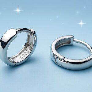 Solid Silver tiny huggie earrings- SH005 12mm